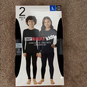 32 Degrees Kids Black Thermal Set-Size Large